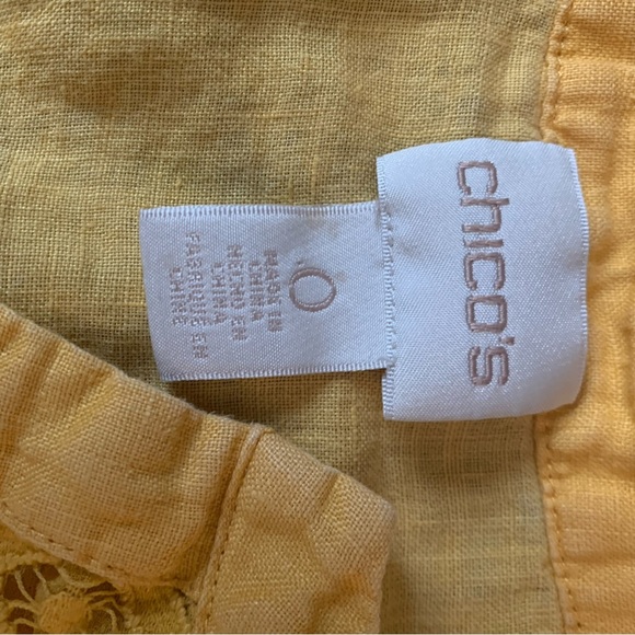 CHICO Yellow Lace Tunic Top - Picture 7 of 8